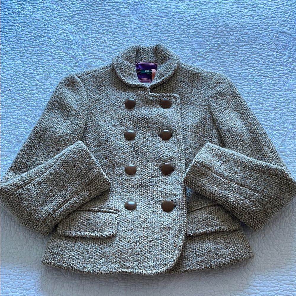 J Crew double Breasted Wool Coat size 0